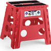 13 Inch Non Slip Dot Foldable Step Stool - Dot red