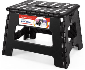 9 Inch Non Slip Foldable Step Stool Black