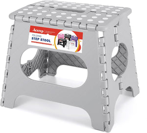 11 Inch Non Slip Foldable Step Stool Grey