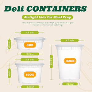 48 Pack (Mixed) 8OZ. and 16OZ. Meal Prep Soup  Plastic Containers with Lids