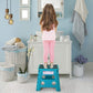 13 Inch Non Slip Foldable Step Stool Dot Blue