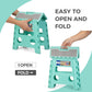 13 Inch Non Slip Foldable Step Stool Dot Teal