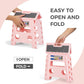 13 Inch Non Slip Foldable Step Stool Dot Sakura Pink