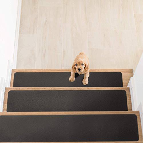Dean Tape Free Pet Friendly Ultra Premium Non-Slip Stair Gripper Radiance Brushed Lattice Onyx Non-Skid Nylon Carpet Stair Treads/Runner Rugs 30 x