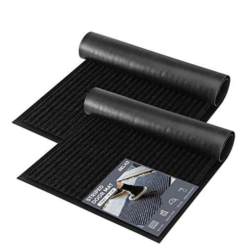 Rismat Magic Mat, Indoor Mat Cotton & Microfiber, Non Slip Rubber Backing,  Low Profile Rug, Traps Mud & Dirt, Charcoal 30-inches x 39-inches