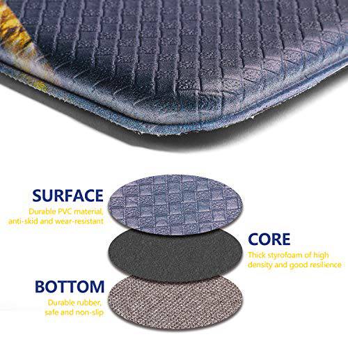 Sunlit Set of 2 Anti Fatigue Kitchen Floor Mat (Size 28x17 & 47x17),  Non Slip Waterproof Comfort Standing Mat, Thick Cushioned Anti Fatigue