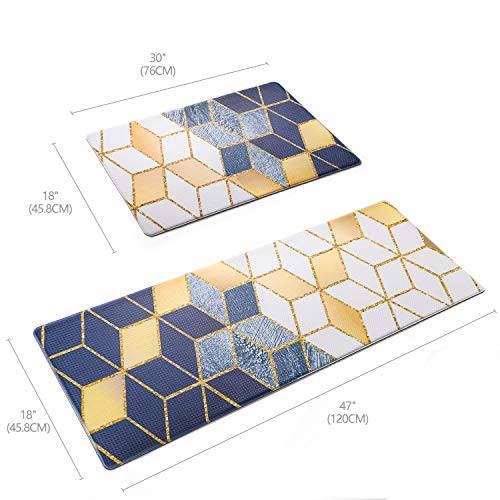 Ailsan Kitchen Mat Sets 2 Piece,Cushioned Anti-Fatigue PVC Kitchen