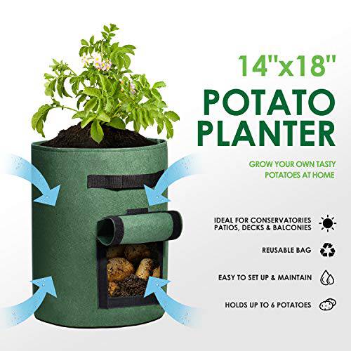 Delxo 3 Pack 10 Gallon Potato Grow Bags,Vegetable 10Gallons Grow