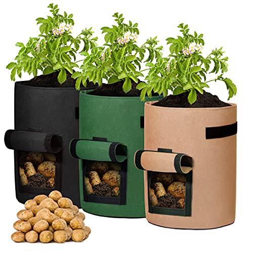 3 Pack 10 Gallon Fabric Grow Bags for Gardening - Potatoes